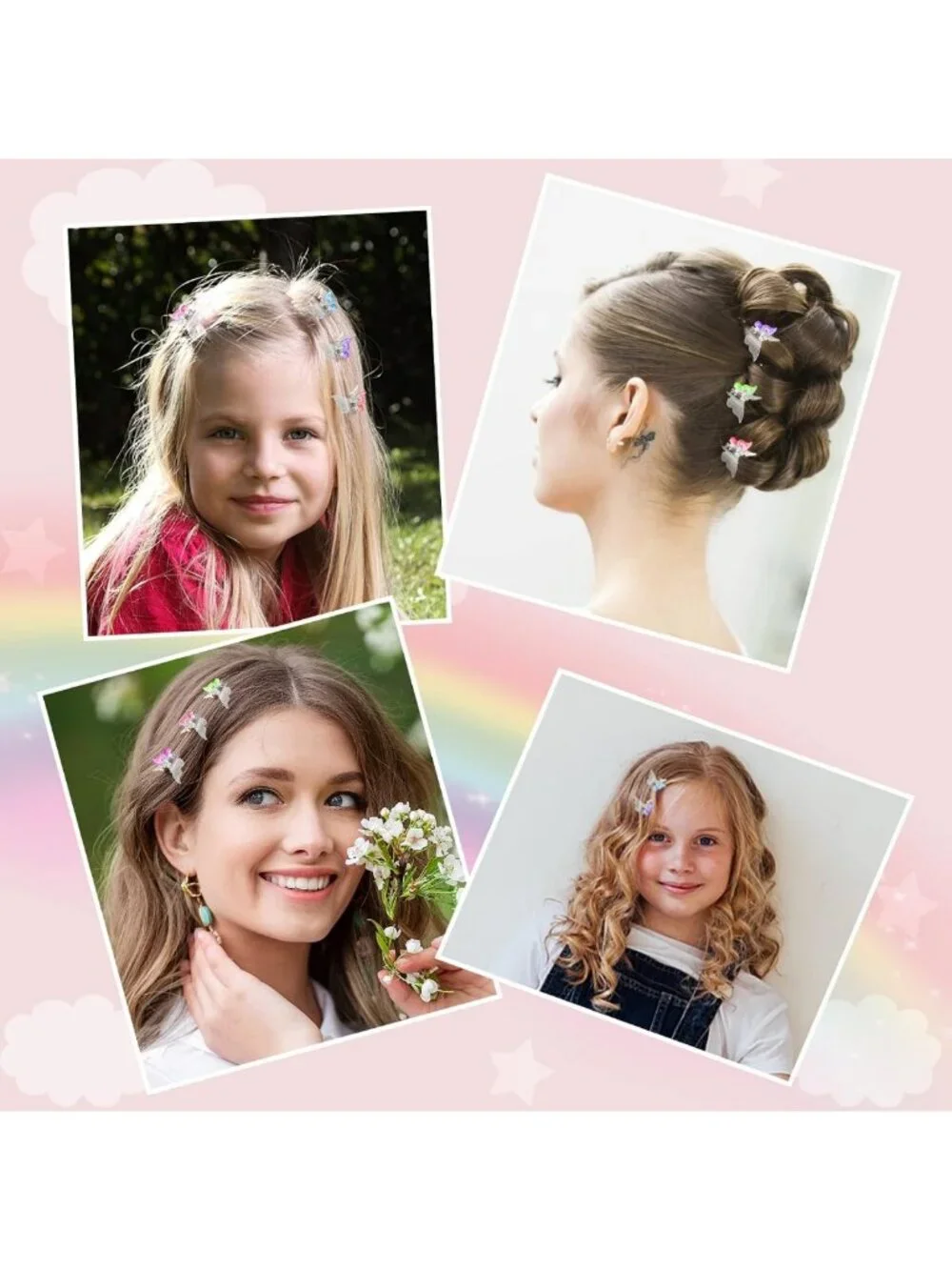 100 Pcs Pastel Butterfly Hair Clips - Mini Claw Clips for Girls & Women, 30